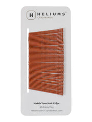 Heliums Bobby Pins - Darkest Brown - 2 Inch Wavy Hair Pins, Color Matched for Dark Brown Hair, 48 Count