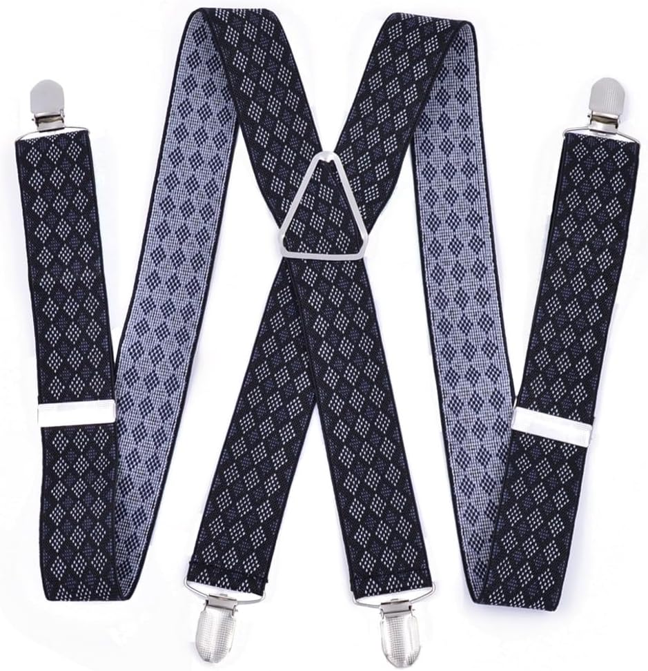 Heavy Size Suspenders Big Men Adjustable Elastic X Back Pants Women Suspender for Trousers 55 Inch Clips