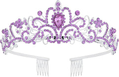 COCIDE Tiara Crystal Crowns Princess Rhinestone Crown with Combs Bride Headbands Bridal Wedding Prom Birthday Party Hair Accessories Jewelry for Women Girls (Silver)