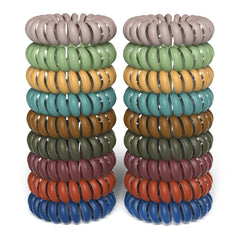 Hair Ties, 17 Pack Spiral Coils for Thick and Thin Hair - No Crease Ponytail Holders for Women and Children