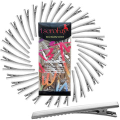 120Pcs Alligator Hair Bows Clips for Crafts,(4.5cm/1.77") DIY Bow Clips Bulk, Gator Metal Clip, Hairdresser Clips for Bow Making, Large Plain Clips Supplies 1.77" Dreadlock Dreads Retwist