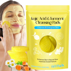 Turmeric Kojic Acid Cleansing Pads, 40 Count Turmeric and Kojic Acid Pads, Mild and Non-irritating, Suit for All Skin Types