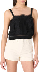 The Drop Women's Standard Joylin Lace Inset Feminine Top