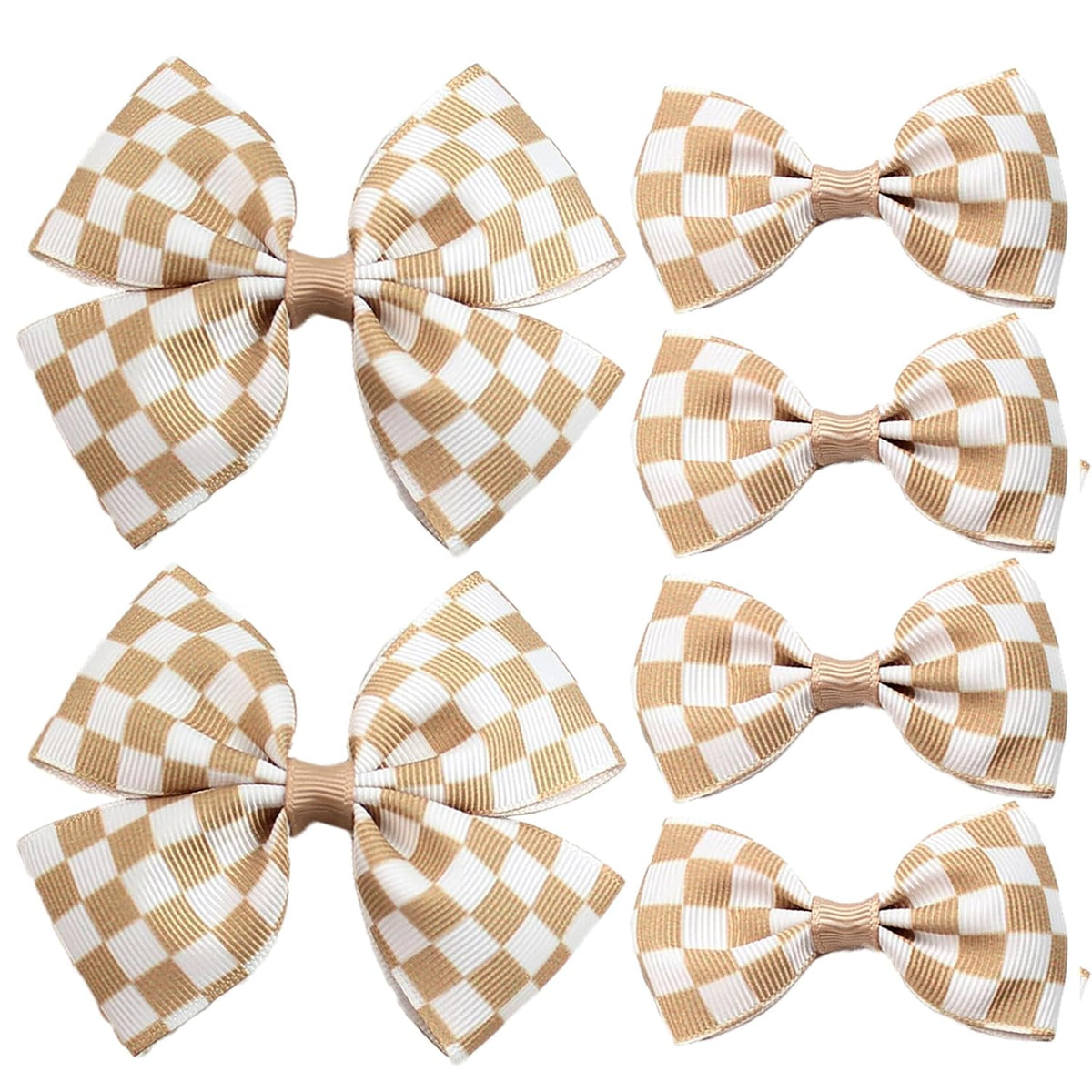 6 Pcs Checkered Hair Bow, Racing Flag Hair Clip, Black and White Accessories for Women, Birthday Party Halloween Bows for Girls, Racing Fan (2.5 Inch and 3.7 Inch)