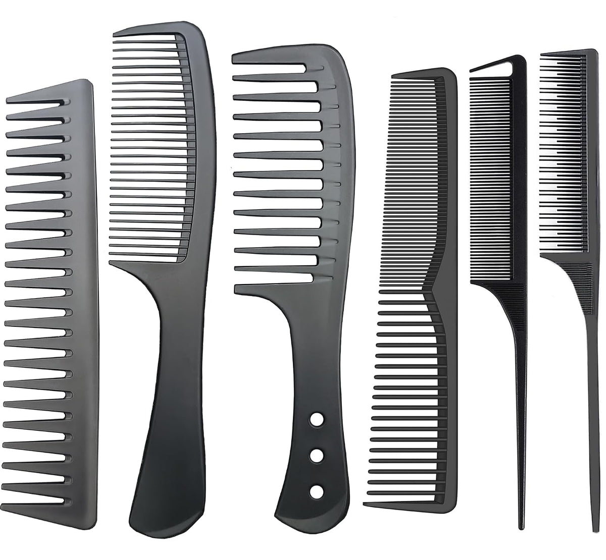 3 PCS Carbon Fiber Anti Static Comb, Heat Resistant Comb-Fine and Wide Tooth Hair Comb for Men and Women, Professional for Hair Stylist