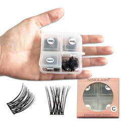 Lash Clusters Manga Eyelash Clusters Wispy Spiky Cluster Eyelash Natural Look Extensions Individual 144pcs 8-16mm Fairy Lashes Volume Anime Lash Clusters Cosplay Lashes DIY at Home