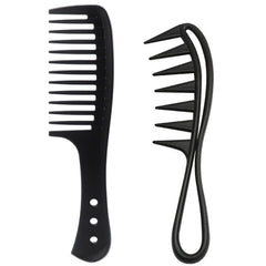2 Pcs Wide Tooth Comb, Large Tooth Curl Comb Shark Teeth Hair Hairstyle Tool for Curly Wet Wavy Thick Hair Wigs Barber Salon, Women Men