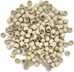 Medsuo 200pcs Silicone Lined Nano Rings Beads Links for Nano Tip Hair Extensions Nano Beads 3.0mm(OD) 1.0mm(ID) 2.0mm(L) 5 Color Optional - Brown