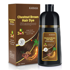 IIIMEIDU Hair Dye Shampoo for Gray Hair Coverage, 3 in 1 Natural Black Dye for Women Men, 500ml