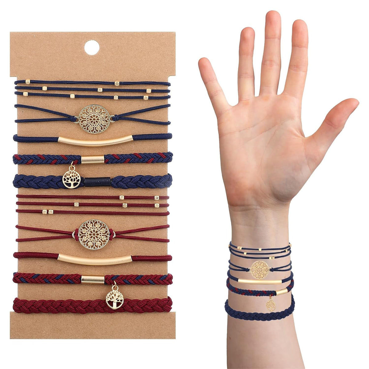 10 Pcs Hair Tie Bracelets for Women Boho Hair Ties for Thin Hair 5 Styles No Damage Ponytail Holders Elastic Hair Bands Light Coffee Colors Braided Hair Ties Bracelet Hair Ties Boho Hair Accessories