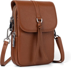 befen Genuine Leather Small Crossbody Bags for Women, Multi Pocket Cell Phone Crossbody Purse with RFID Blocking Card Slots