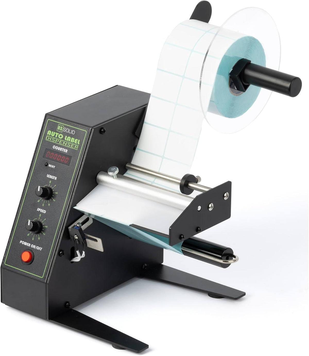 U.S. Solid Automatic Label Dispenser | Multi-Row Auto Counting 0-999999 | Label Width 0.16-5.51 in, Length 0.12-5.91 in | Adjustable Speed