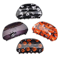 8pcs Mini Halloween hair clips for Women Pumpkin Ghost Skeleton Spide Web Hair Claw Clips Hair Accessories