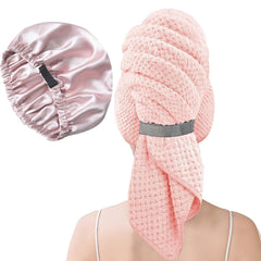 Large Microfiber Hair Towel for Women,Super Soft Anti Frizz & Quick Dry for Curly Hair,Ultra Absorbent Hair Wrap Towels for Long,Thick,Wet Hair 24x42 Inches (Pink)