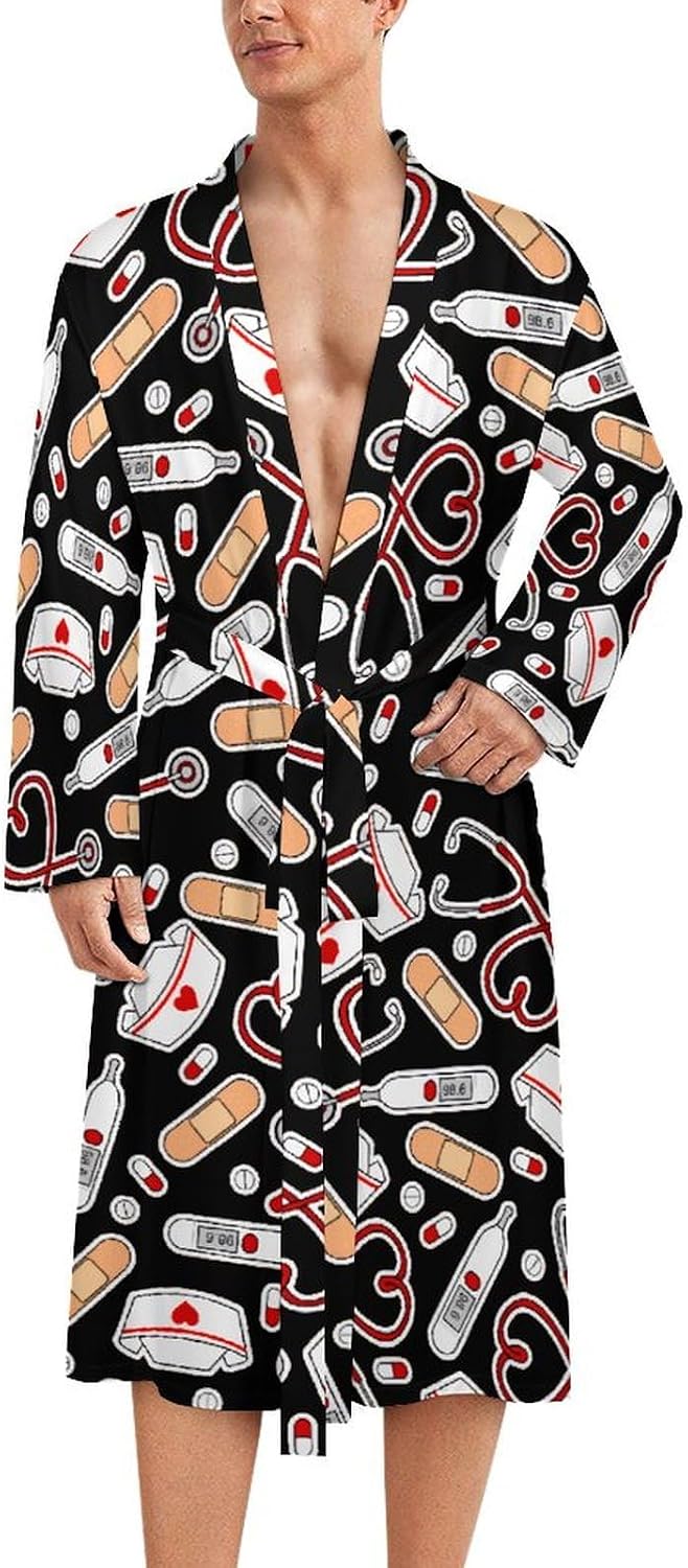 Love Alaskan Lounge Bathrobe Floral Soft Knit Spa Robes For Men Women Travel Pajamas Knee Length Swimming Bath Robes
