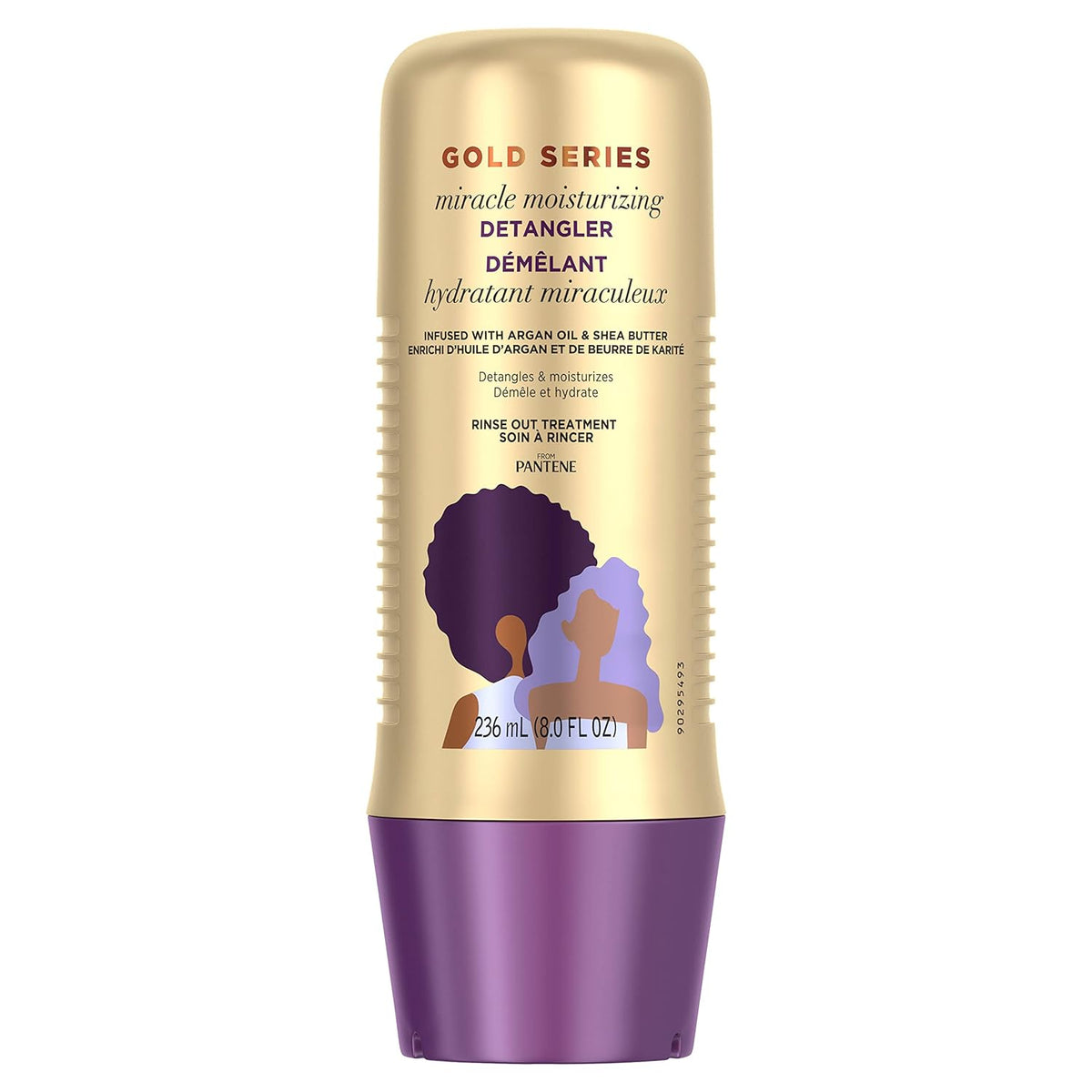 Pantene Gold Series Detangling Milk Hair Treatment for Curly Hair, Natural and Textured Hair, 7.6 Fl Oz Leave-On Hair Detangler Infused with Rich Argan Oil, Dye and Sulfate Free Formula