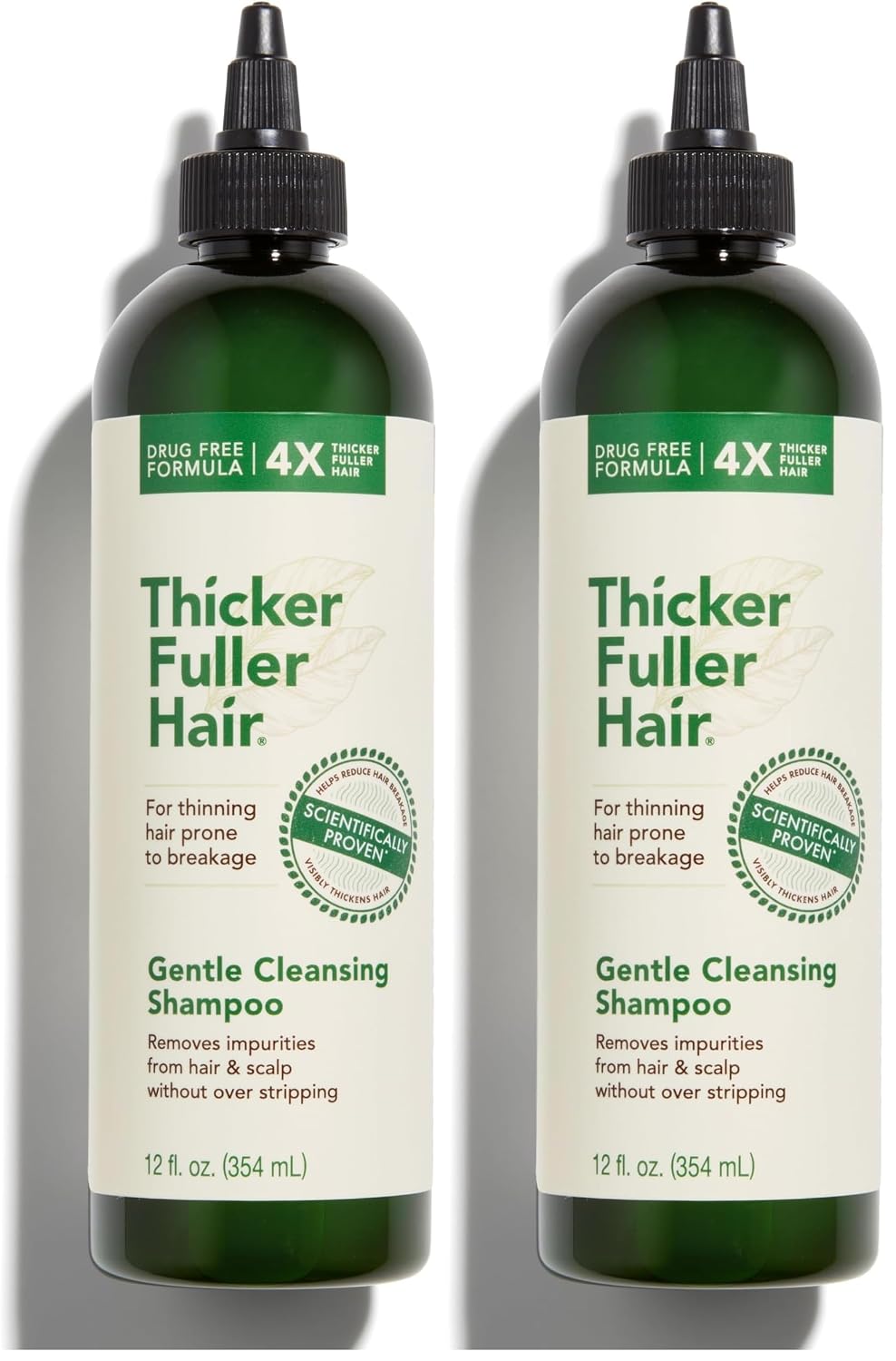 Thicker Fuller Hair Gentle Cleansing Shampoo - Hair Thickening, Clarifying Shampoo - Lightweight, Natural Formula with Rosemary and Coffee Oil - 12 oz