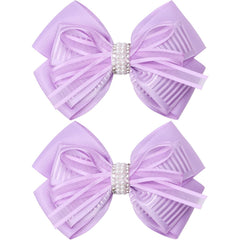4.5-Inch Hair Bows Alligator Clips Delicate Pearl Hair Accessories for Girls, Toddler, Kids and Women Daily Dress Up Birthday Wedding Christmas Occasions- Set of 2