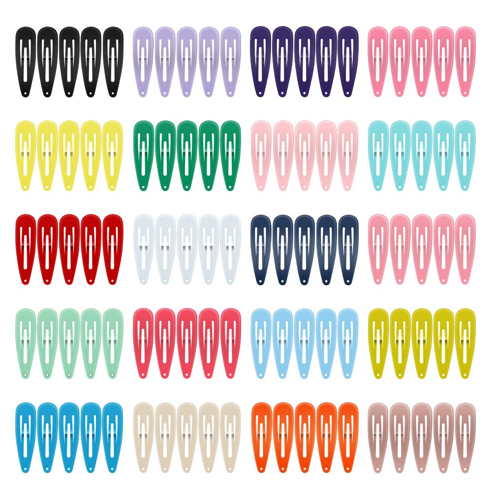 ECADY 100-Piece Metal Snap Hair Clips for Girls, Toddlers, and Kids - Perfect for Fine Hair, Thick Hair, and More - Featuring Fun Star Designs