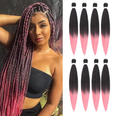 Pre Stretched Braiding Hair 22 Inch 6 Packs Professional Soft Yaki braiding Hair For Braids Hot Water Setting Synthetic Crochet Hair Extensions (T1B/30/27, 22 Inch (Pack of 6))