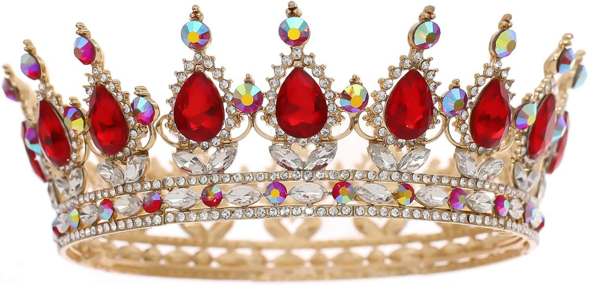 FORSEVEN Queen Crown Rhinestone Wedding Crowns and Tiaras for Women Costume Party Hair Accessories Princess Birthday Crown Crystal Bridal Crown Halloween Decorations Headband