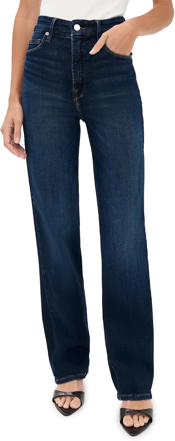 Good American Women's Soft Tech Good Straight Jeans