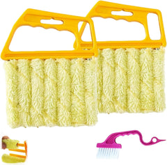 All-Purpose Washable Cleaning Brush–Blinds, Mini Washable & Removable Blind Cleaner Tool, Blind Cleaner Duster Tool Handheld Household Cleaning Tools for AC, Car, Fan (Orange-2)