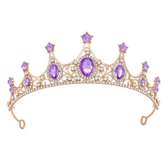 FORSEVEN Crystal Tiaras Birthday Crown for Women Wedding Rhinestones Princess Party Headbands Hair Accessories for Women and Girls Halloween Decorations Headband