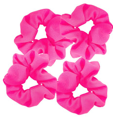 80s Neon Hair Scrunchies - Elastic Hair Bands and Ponytail Holders, Hair Accessories for 80s Party Outfits and Workout Costumes