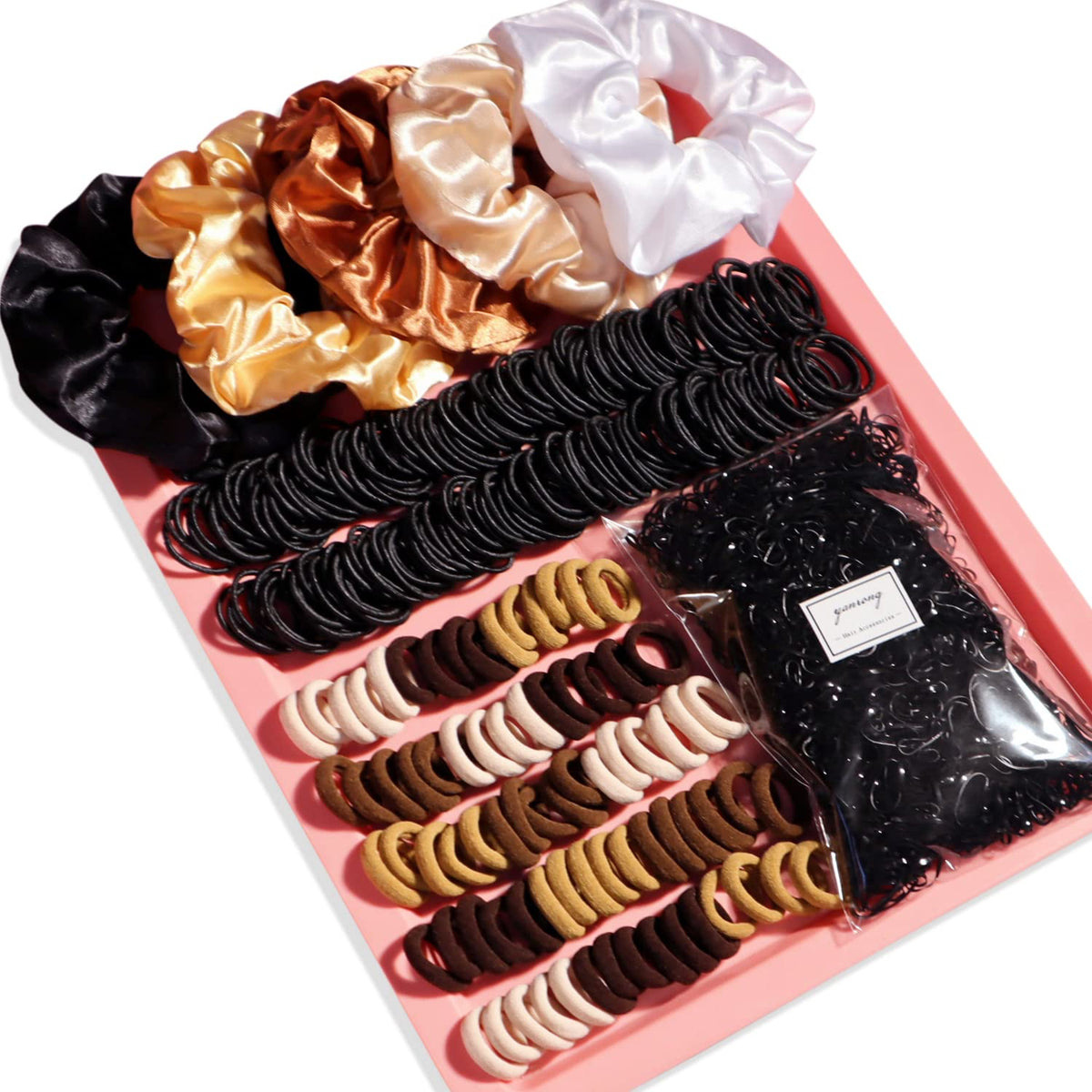 YANRONG Ponytail Holders and Scrunchies For Girls and Women, Traceless Elastic Ropes and Rubber Bands For Hair, Baby and Kids (2155PCS) Mix