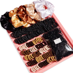 YANRONG Ponytail Holders and Scrunchies For Girls and Women, Traceless Elastic Ropes and Rubber Bands For Hair, Baby and Kids (2155PCS) Mix