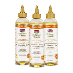 African Pride Moisture Miracle 5 Essential Hair Oils with Vitamin E | Moisture, Shine, Protection, and Growth | Argan, Castor, Grapeseed, Coconut, and Olive Oil | 4 oz