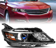 JSBOYAT Fits for 2014-2020 Chevy Impala [Halogen Style] Headlight Assembly Projector Black Pair OE Style Factory front Lamp Driver & Passenger Side NOT FIT HID MODEL