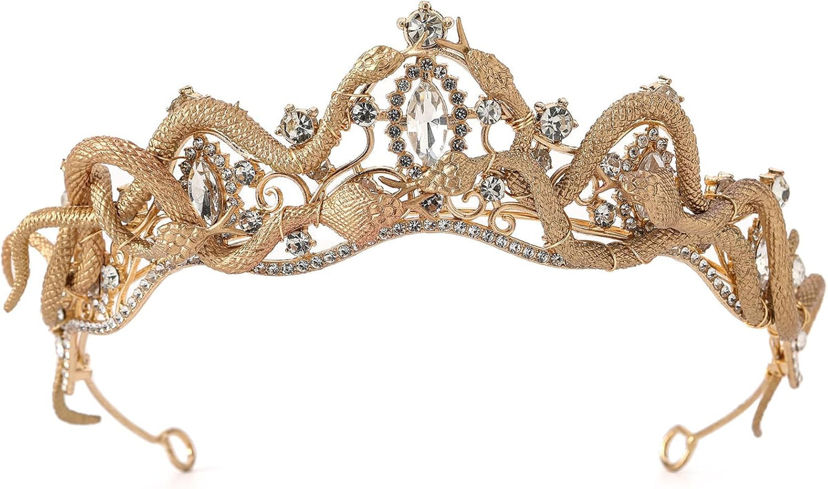 Medusa Snake Crown for Wemen - Meduza Greek Goddess Cosplay Headband Royal Gemstone Gothic Queen Halloween Headwear