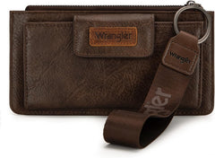 X Wrangler Cow Print Wallet for Women Ladies Female Card Cases & Money Organizers Wristlet with Wallet Large Clutch with Coin Purse Smooth Zipper and Rfid Lining