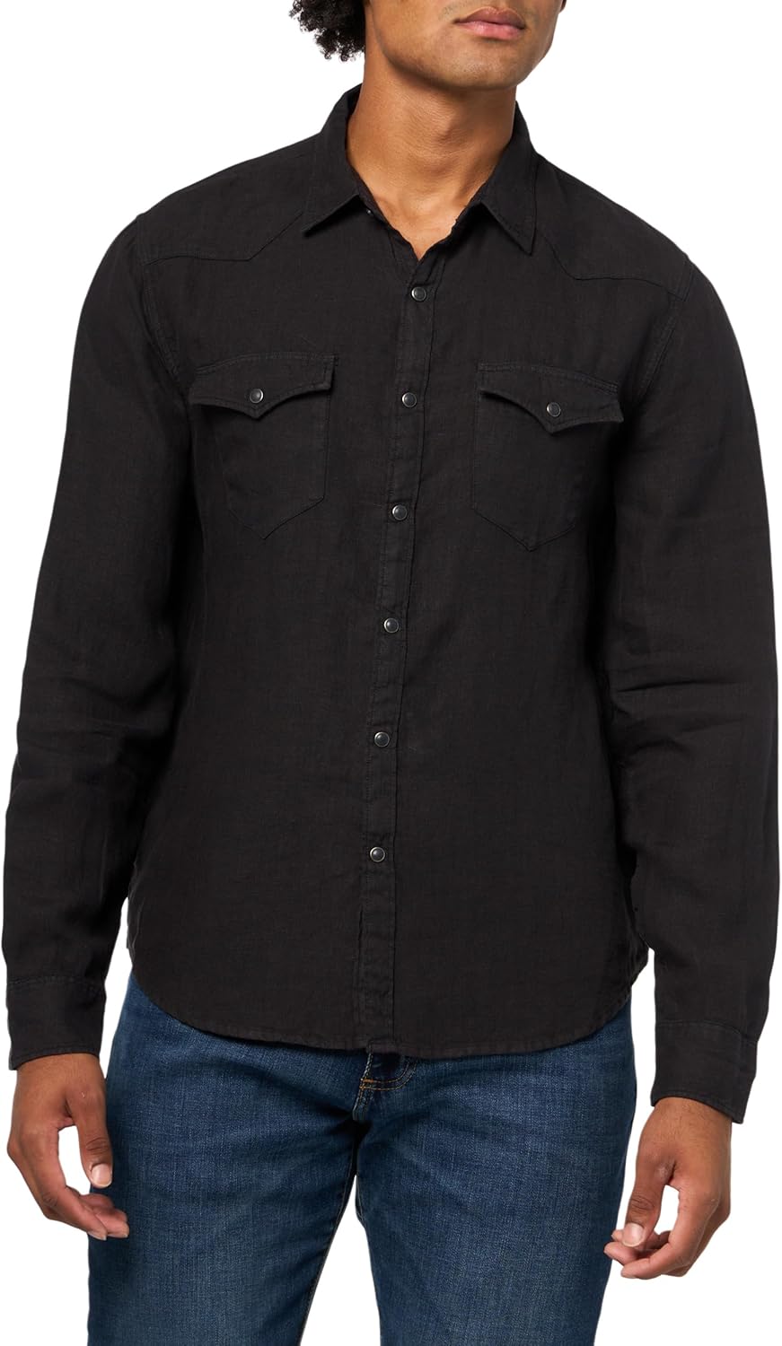 Lucky Brand Men's Linen Western Long Sleeve Shirt