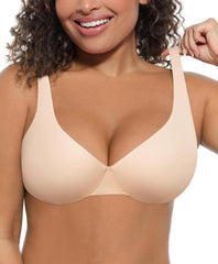 FeelinGirl Bras for Women Unlined No Padding Comfort Underwire Plus Size Full Coverage Seamless Plunge Everyday Bras