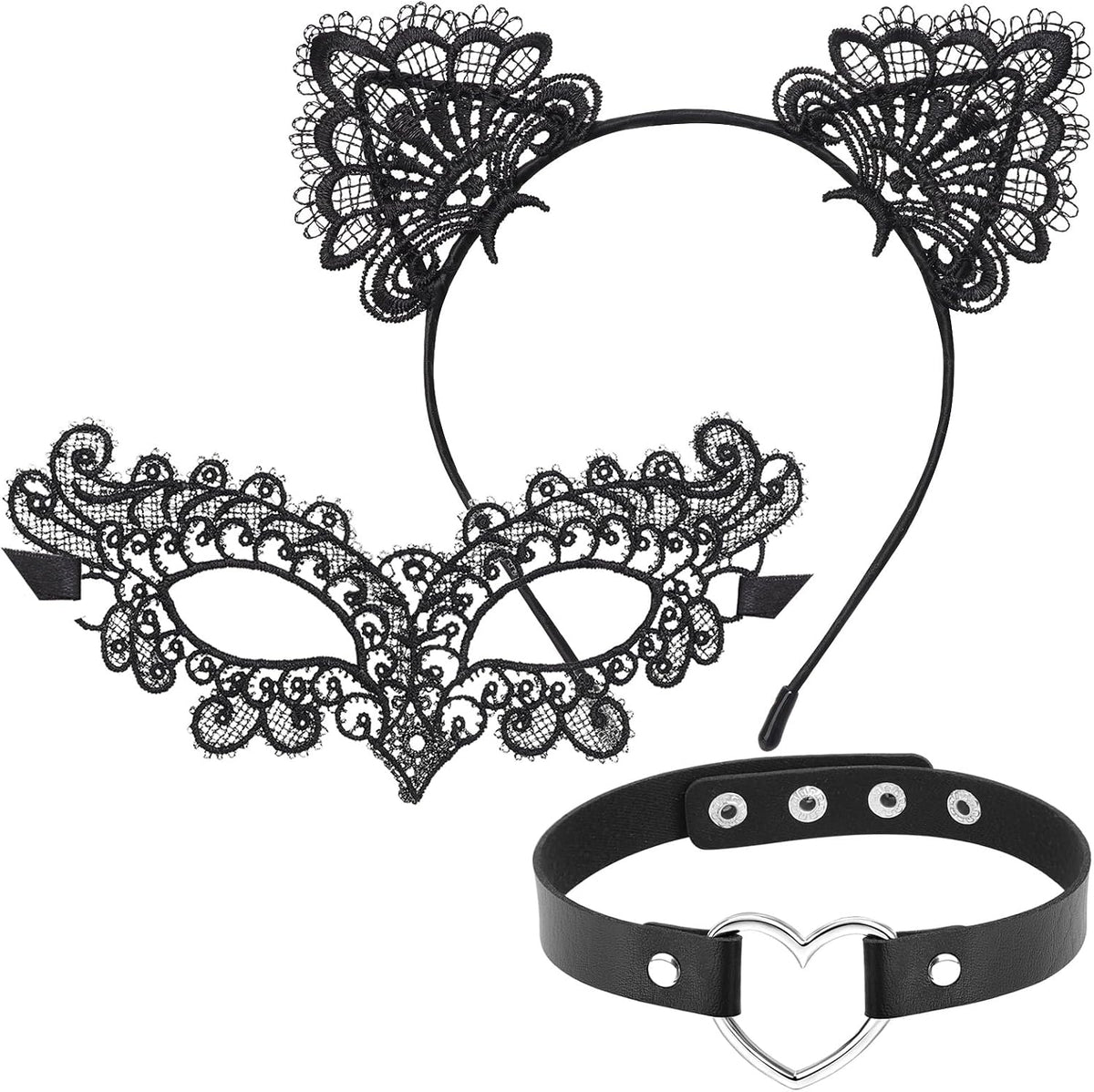 DRESHOW Rhinestone Cat Ears Headbands Kitty Crystal Hair Band for Girls and Women Pack of 2 Silver Gold Rhinestone One Size