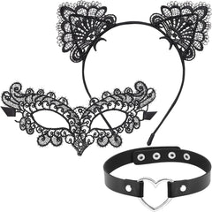 DRESHOW Rhinestone Cat Ears Headbands Kitty Crystal Hair Band for Girls and Women Pack of 2 Silver Gold Rhinestone One Size