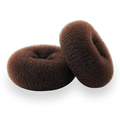 Hair Donut Bun Maker, Ring Style, 2PCS Large 3.5 Inch for Thick and Long Hair (Brown)