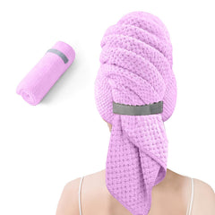 Large Microfiber Hair Towel for Women,Super Soft Anti Frizz & Quick Dry for Curly Hair,Ultra Absorbent Hair Wrap Towels for Long,Thick,Wet Hair 24x42 Inches (Pink)