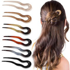 6PCS French Hair Pins for Women, Tortoise Shell French Pins Hair, Large Hair Styling Pins for Thin Thick Hair, 3 Internal Teeth Hair Sticks, Lialys Hair Pin for Buns, French Twist Pin Wavy U Shaped