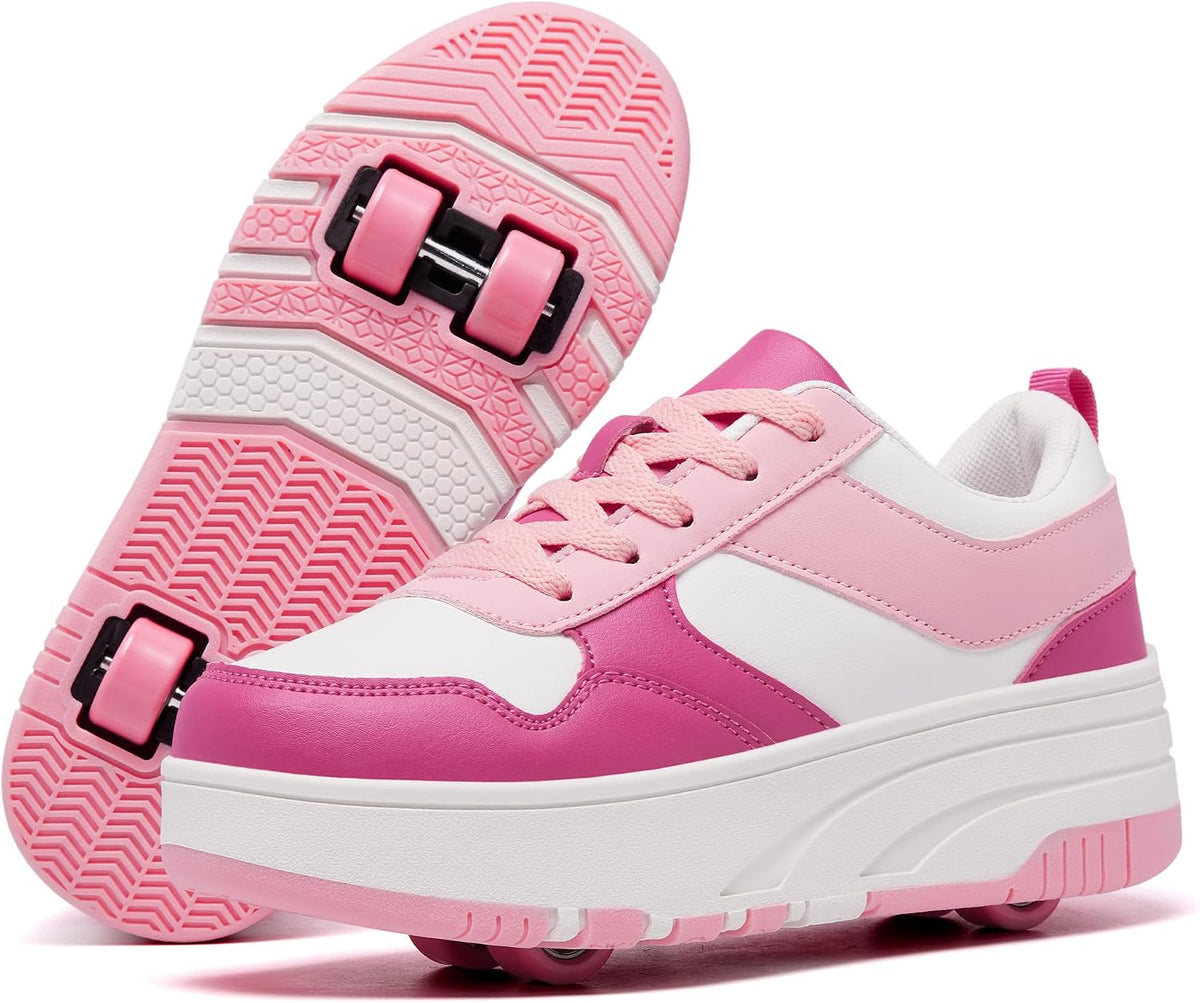 Roller Skate Shoes for Women Girls Detachable Wheeled 4-Wheels Fashion Sneakers Suitable for Beginners