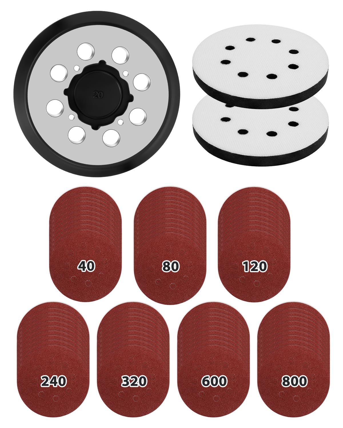 Sander Replacement Pad for DeWalt DWE6421 6421K DWE6423 6423K DCW210B Random Orbital Sander 4 Screw Holes Sanding, 5" 8 Hole Hook and Loop Replacement Orbital Sander Pad,Part #DWE64233&N329079