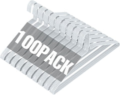 SPECILITE Wire Metal Clothes Hangers Bulk 150 Pack for Standard Size Suits, Coats, Shirts, Pants, Skirts, Space Saving, Non Slip,16 Inch 12 Gauge Ultra Thin, White