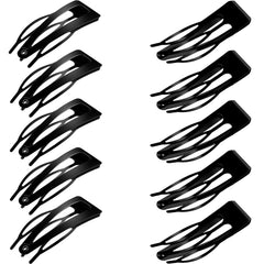 Chinco 24 Pcs Double Grip Hair Clips Metal Snap Clips Women Barrettes for Hair Making, Salon Supplies(Gun Black,2 Inch)