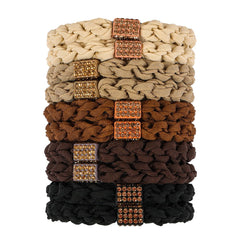 10Pcs Stylish Women Hair Ties, 5 Colors for Hair Bands, 2.36 Inch Diameter Hair Tie for Thick Hair High Ponytail Holders