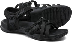 UBFEN Womens Hiking Comfort Sport Sandals Beach Vacation Camping Casual Sport Sandals with Adjustable Straps and Arch Support