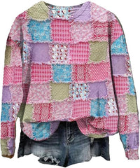 Women's Casual Pink Patch Print Sweatshirt In October We Wear Pink Tshirt