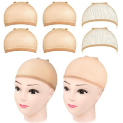 MORGLES 6PCS Wig Cap Non Slip, Black Mesh Net Wig Caps for Women Men, Kids, Weaving Hair Net Close End Fishnet